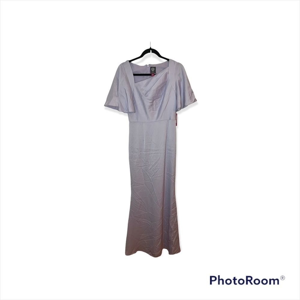 VINCE CAMUTO Asymmetrical Flutter Sleeve Gown, 4 - Picture 3 of 10